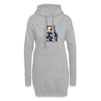 Équipe de joueurs de hamster de basket-ball cool - Sweat-shirt à capuche long Femme - gris chiné - Devant