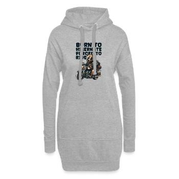 BEAR ON WHEELS : NÉ POUR HIBERNER FORCÉ DE ROULER - Sweat-shirt à capuche long Femme - gris chiné - Devant