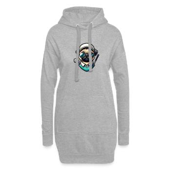 Drôle de golfeur carlin jouant au golf avec des poses cool - Sweat-shirt à capuche long Femme - gris chiné - Devant