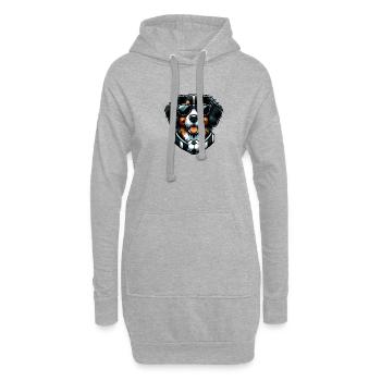 Ballon de joueur fan champion de football de Saint-Bernard - Sweat-shirt à capuche long Femme - gris chiné - Devant