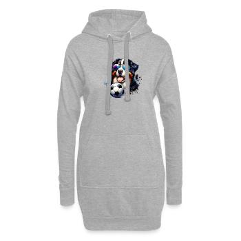 Ballon Saint Bernard Joueur de football Fan Champion - Sweat-shirt à capuche long Femme - gris chiné - Devant