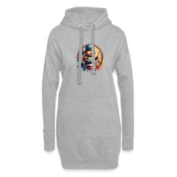 Biber Trommler Nagetier Schlagzeug Sticks - Hoodie-Kleid - Grau meliert - Vorne