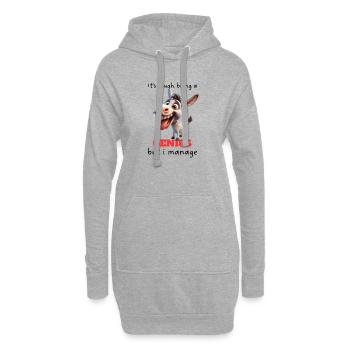 Bohémianiste Animée Cartoon Original - Sweat-shirt à capuche long Femme - gris chiné - Devant