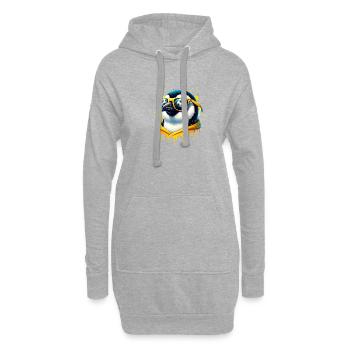 Pinguin Vogel Fußball Spieler Ball Champion Fan - Hoodie-Kleid - Grau meliert - Vorne
