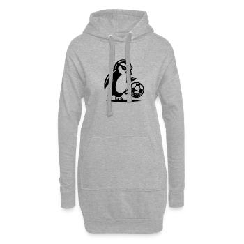 Pinguin Fußball Spieler Champion Fan Silhouette - Hoodie-Kleid - Grau meliert - Vorne