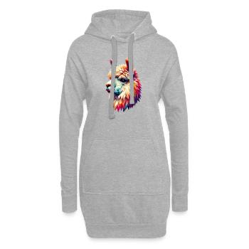 Alpaga polygonal - Sweat-shirt à capuche long Femme - gris chiné - Devant