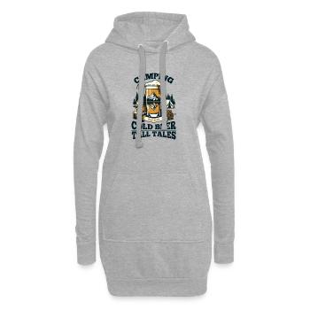 Camping: Kaltes Bier, Märchen! - Hoodie-Kleid - Grau meliert - Vorne