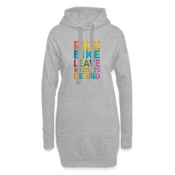 Balade à vélo - Laisser les soucis derrière soi - Sweat-shirt à capuche long Femme - gris chiné - Devant