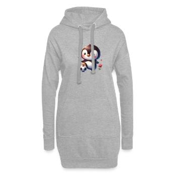 Pinguin Vogel Fußballspieler Ball Champion Fan - Hoodie-Kleid - Grau meliert - Vorne