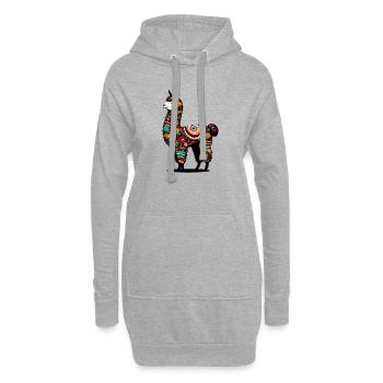 Alpaka - Hoodie-Kleid - Grau meliert - Vorne