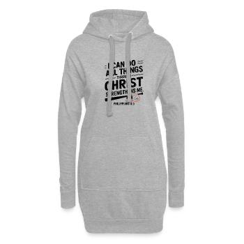 Le baseball et la foi : tout est possible grâce à - Sweat-shirt à capuche long Femme - gris chiné - Devant