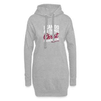 Je peux tout faire par le Christ qui me fortifie - Sweat-shirt à capuche long Femme - gris chiné - Devant