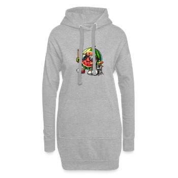Global - Schwarz ohne Japan Template - Hoodie-Kleid - Grau meliert - Vorne