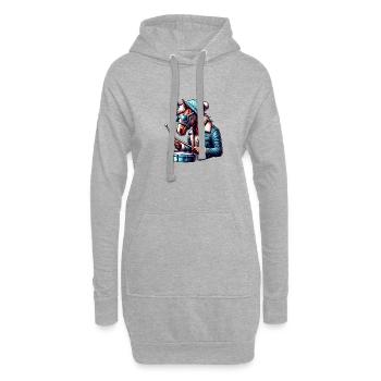 Global - Noir sans Japon Modèle - Sweat-shirt à capuche long Femme - gris chiné - Devant