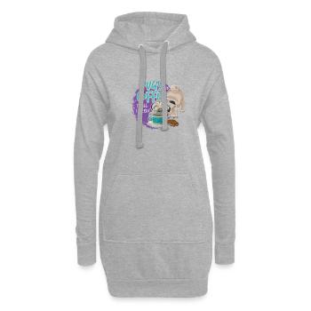 Möpse Und Kaffee Sind Alles, Was Ich Brauche - Hoodie-Kleid - Grau meliert - Vorne