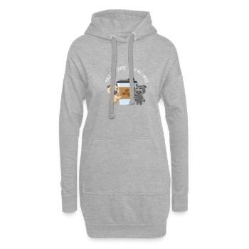 Les seins et le café sont tout ce que je bois tous les jours - Sweat-shirt à capuche long Femme - gris chiné - Devant