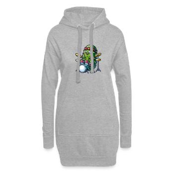 Conception amusante de lecteur de tambours pour les mélomanes - Sweat-shirt à capuche long Femme - gris chiné - Devant