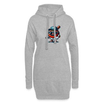 Drôle de baseball tomate joueur de sport design - Sweat-shirt à capuche long Femme - gris chiné - Devant