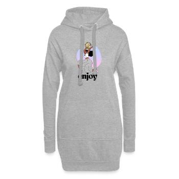 Fille dansante avec illustration de boule disco - Sweat-shirt à capuche long Femme - gris chiné - Devant
