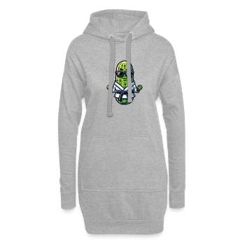 Karate Gurke Mit Sonnenbrille - Hoodie-Kleid - Grau meliert - Vorne