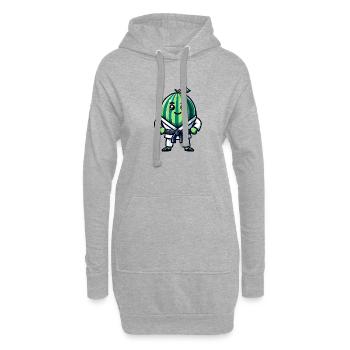 Karate Wassermelone Krieger mit Gi - Hoodie-Kleid - Grau meliert - Vorne