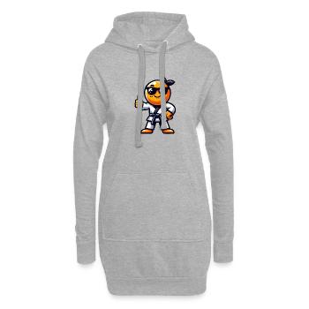 Karaté Orange avec lunettes de soleil - Sweat-shirt à capuche long Femme - gris chiné - Devant