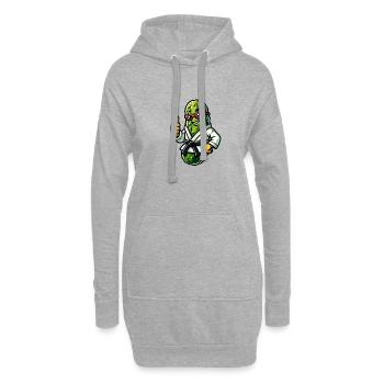 Karaté Concombre Drôle Arts Martiaux Humour Animal - Sweat-shirt à capuche long Femme - gris chiné - Devant