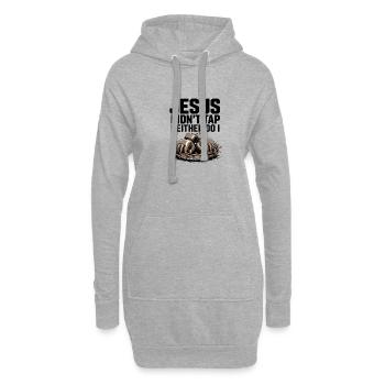 Jésus n’a pas abandonné, je ne fais pas non plus de choses chrétiennes - Sweat-shirt à capuche long Femme - gris chiné - Devant