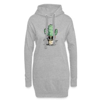 Kaktus Sonnenbrille Design - Hoodie-Kleid - Grau meliert - Vorne
