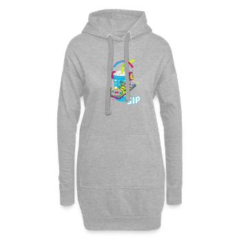 DJ Drink Beats avec Sip - Sweat-shirt à capuche long Femme - gris chiné - Devant