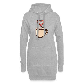 Un café réconfortant - Sweat-shirt à capuche long Femme - gris chiné - Devant