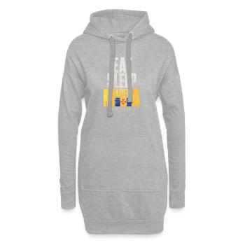 Drapeau de Madère Eat Sleep - Sweat-shirt à capuche long Femme - gris chiné - Devant