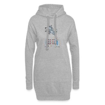 Champion de saut d'obstacles des loups - Sweat-shirt à capuche long Femme - gris chiné - Devant