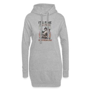 It’s Fine I’m Fine – Chemise Funny Raccoon - Sweat-shirt à capuche long Femme - gris chiné - Devant