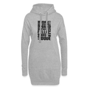 Friend, mate, dude - Hoodie-Kleid - Grau meliert - Vorne