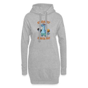 Kinda Fit Sorta Fat Funny Gym Cute Hippo Retro - Hoodie-Kleid - Grau meliert - Vorne