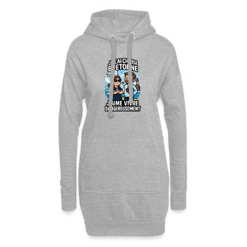 Ich habe es ausgewählt Bretonisches Humor Paar Bretagne - Hoodie-Kleid - Grau meliert - Vorne