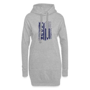 Amerikanische Flagge mit Graffiti-Stil - Hoodie-Kleid - Grau meliert - Vorne