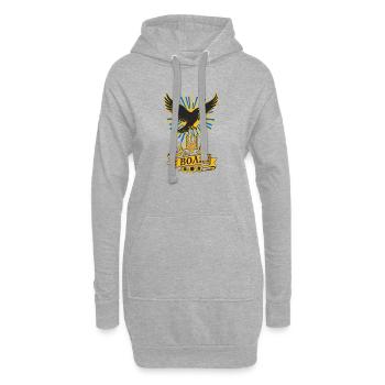 Rabe der Freiheit mit Dreizack - Hoodie-Kleid - Grau meliert - Vorne