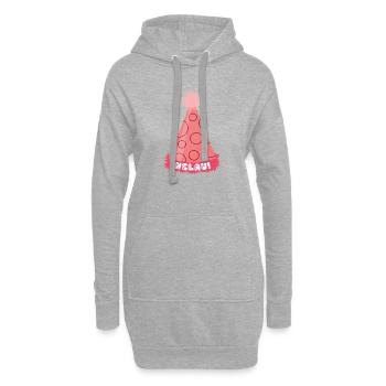 Helau Carnaval Chapeau Chapeau de fête Carnaval - Sweat-shirt à capuche long Femme - gris chiné - Devant