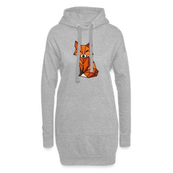 Geometrischer Fuchs Dreiecke - Hoodie-Kleid - Grau meliert - Vorne