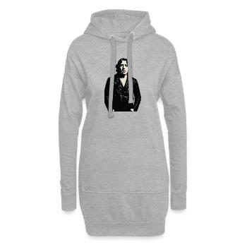 Oscar Wilde als Punkrocker - Hoodie-Kleid - Grau meliert - Vorne