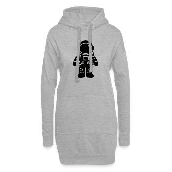 Astronauten Silhouette in Linie - Hoodie-Kleid - Grau meliert - Vorne