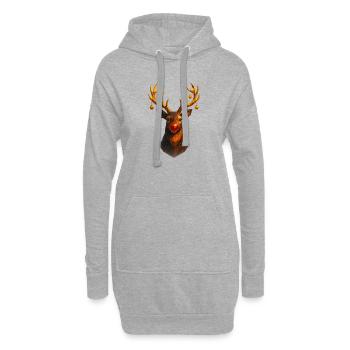 Weihnachten Rentier Low Poly - Hoodie-Kleid - Grau meliert - Vorne