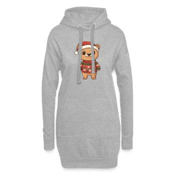 Noël de l’ours - Sweat-shirt à capuche long Femme - gris chiné - Devant