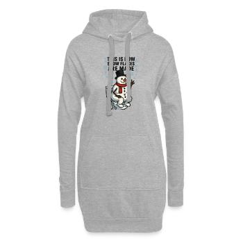 Les flocons de neige sont faits Toilette bonhomme de neige - Sweat-shirt à capuche long Femme - gris chiné - Devant