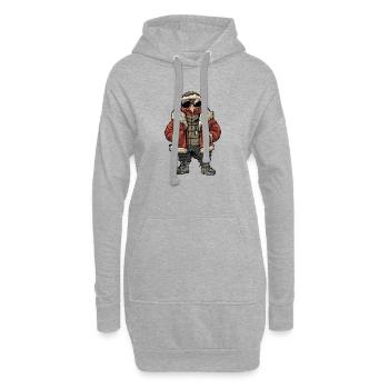 Truthahn Cool Winter - Hoodie-Kleid - Grau meliert - Vorne