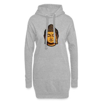 Goldener Buddha Meditation Aura - Hoodie-Kleid - Grau meliert - Vorne