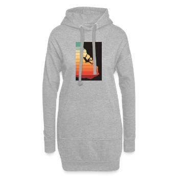 Grimpeurs au coucher du soleil - Sweat-shirt à capuche long Femme - gris chiné - Devant
