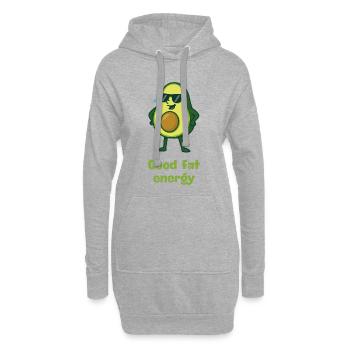 Pouvoir de l’avocat - Bon dessin animé d’énergie grasse - Sweat-shirt à capuche long Femme - gris chiné - Devant